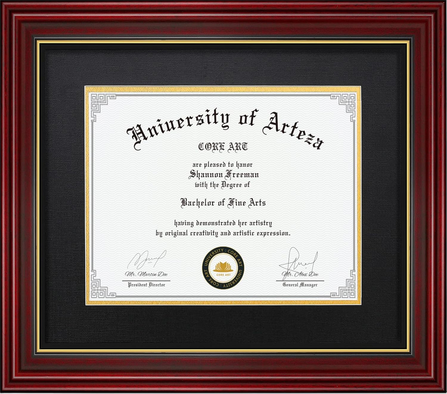 CORE ART Diploma Frame Display for 11x14 and 15x18 Pictures
