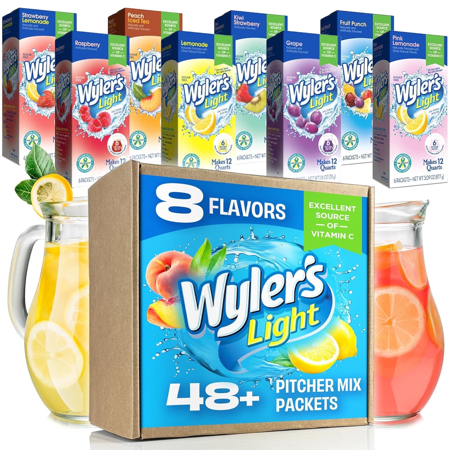 Wyler's Light Drink Mix Packets - 8 Flavor Variety for Hydration