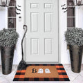 Halloween Door Mat Combo Set Boo Ghost Coco Coir + Plaid Rug - Festive