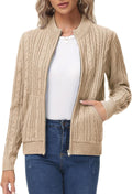 Zip Up Cable Knit Sweater Cardigan - Warm Layering for Fall