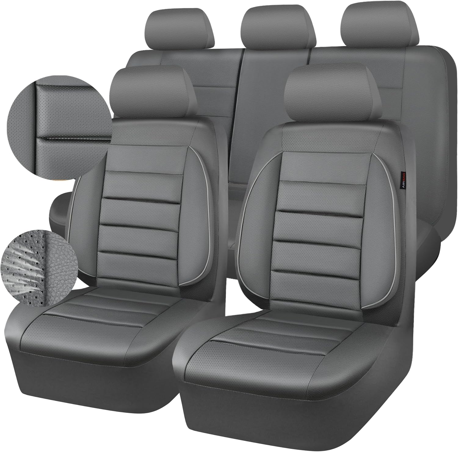 CAR PASS Leather Seat Covers Full Set for Luxury Comfort