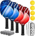 Pickleball Paddle Set with Carry Bag - Set of 4 Wood Paddles