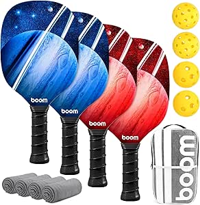 Pickleball Paddle Set for Beginners | 4 Premium Wood Paddles