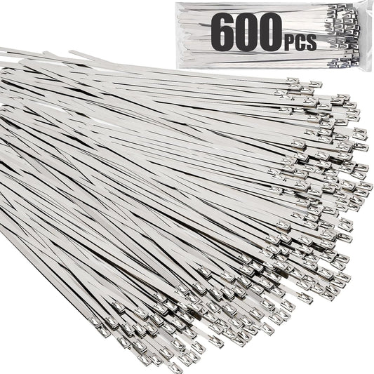 600pcs Metal Zip Ties 12 Inch for Heavy Duty Applications