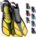 Short Adjustable Snorkel Fins for Adults and Kids - Travel Friendly