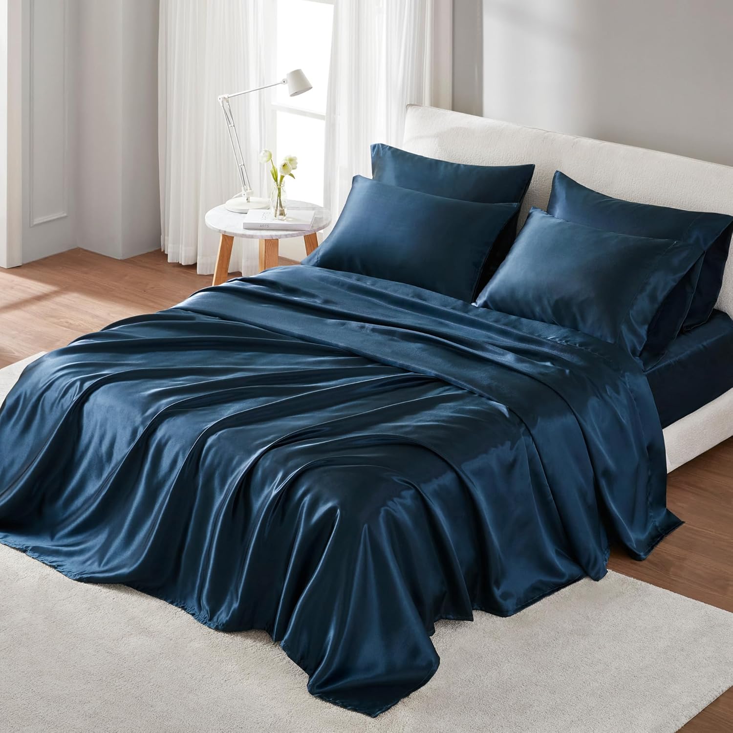 Luxurious Satin Sheets Queen Size Set for Elegant Bedrooms