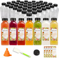 16oz Plastic Juice Bottles 100pcs with Black Caps - Value Pack