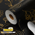 Black Floral Shelf Liners 17.5in x 20ft Non Adhesive - Thick Non-Slip