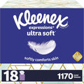 Kleenex Expressions Ultra Soft Facial Tissues, 18 Cube Boxes - Ultra