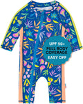 SwimZip Girls' Long-Sleeve UPF 50+ Swimsuit for Baby & Toddler