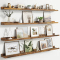 Floating Picture Ledge Shelves Set of 4 - 48 in Shelves with Lip