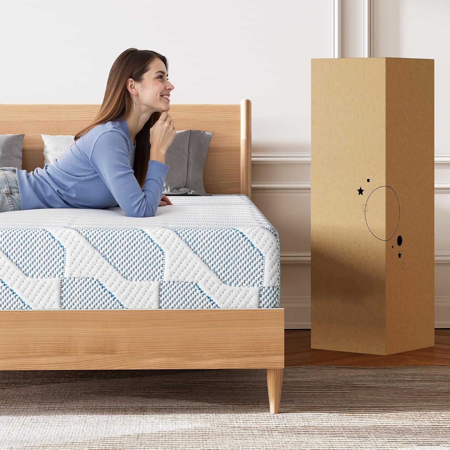 Queen Size Mattress 12 Inch Cooling Gel Memory Foam for Comfort