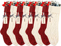 18 in Personalized Christmas Stockings 8 Pack - Neutral Knit Set