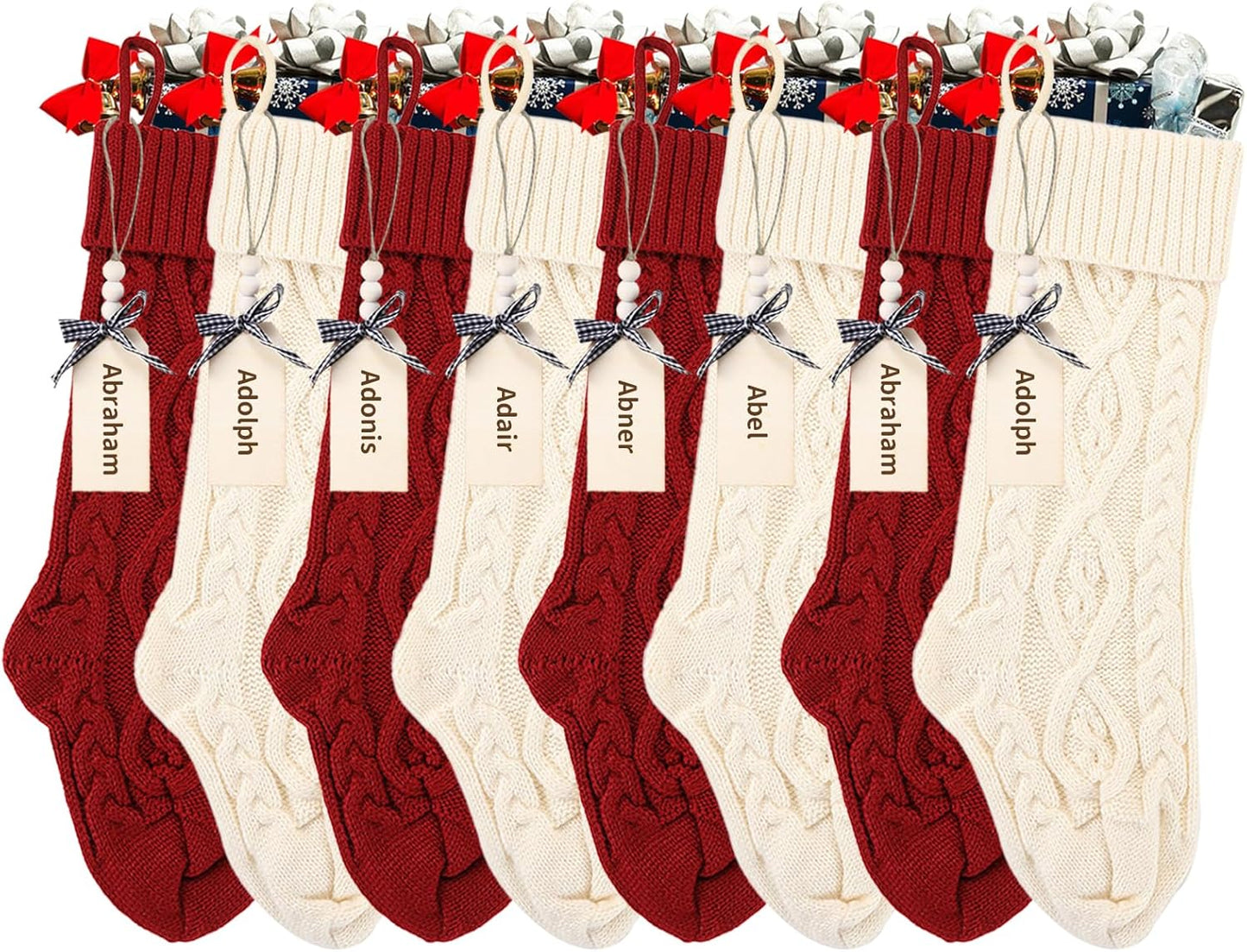 18 Inch Personalized Christmas Stockings Set for Holiday Decor