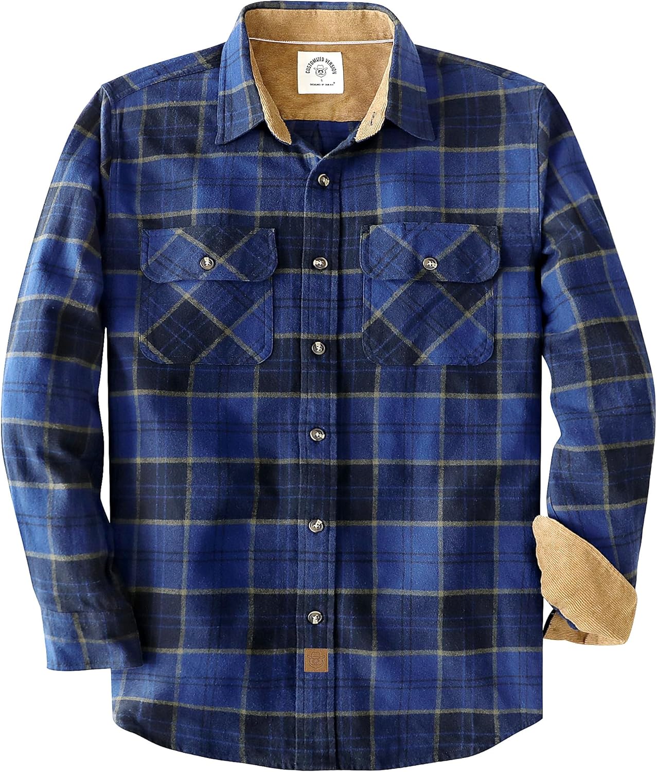 Dubinik Mens Flannel Shirt Long Sleeve Soft Cotton Plaid Style
