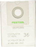 Festool Selclean Filter Bag for CT 36, Pack of 5 - Keeps Suction