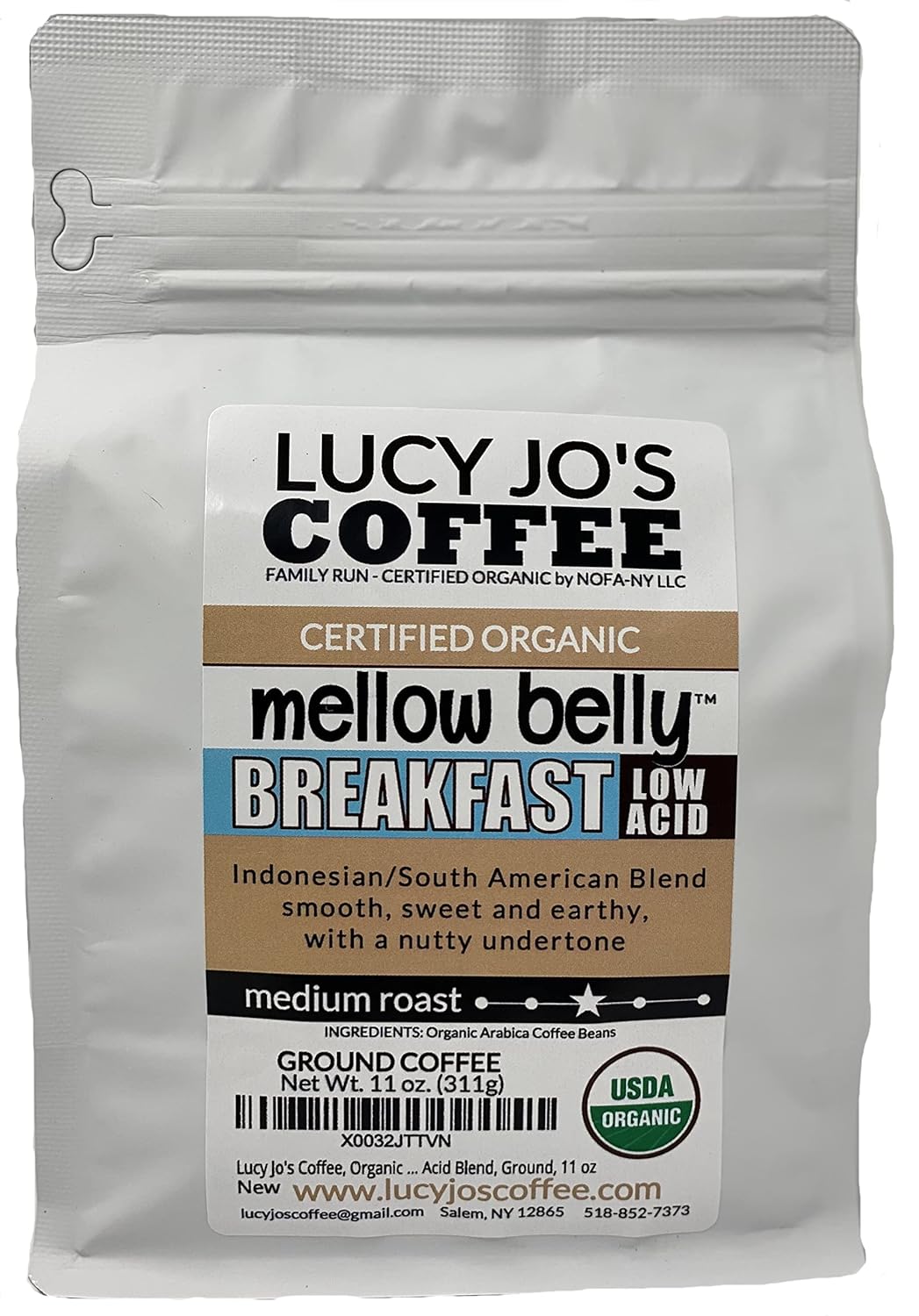 Organic Low Acid Breakfast Blend - Medium Roast 11 oz