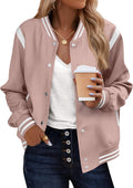 Bomber Jacket Women Varsity Short Coat - Lightweight Fall Layering