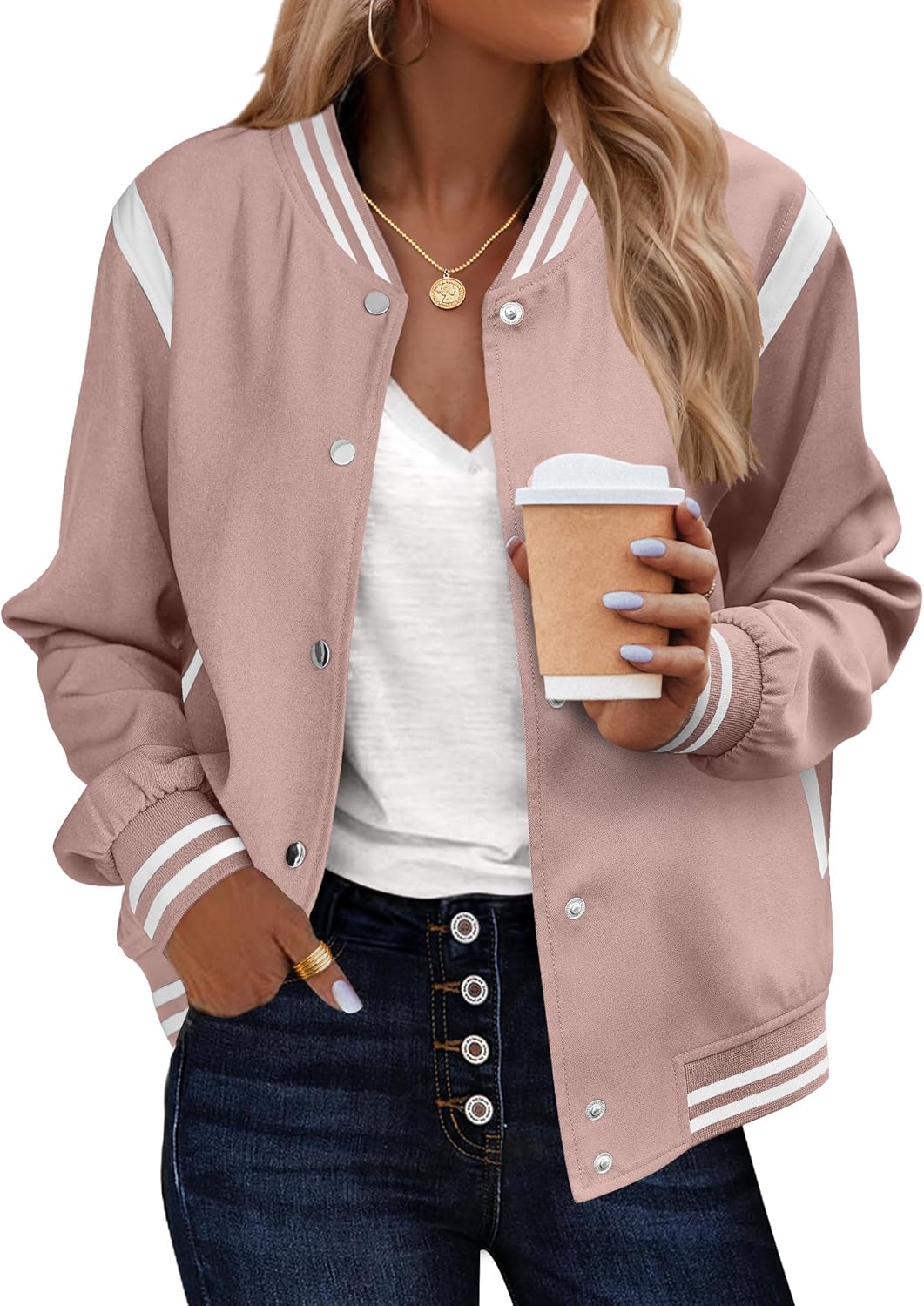 Lightweight Bomber Jacket for Women - Casual Fall Fashion 2025