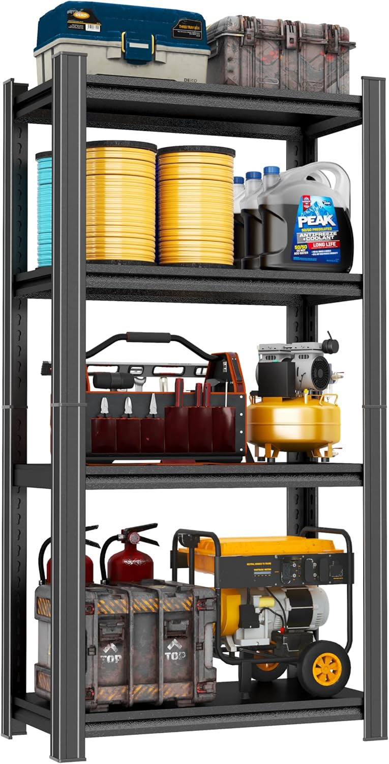 Heavy Duty 4-Tier Metal Garage Shelving Unit for Storage