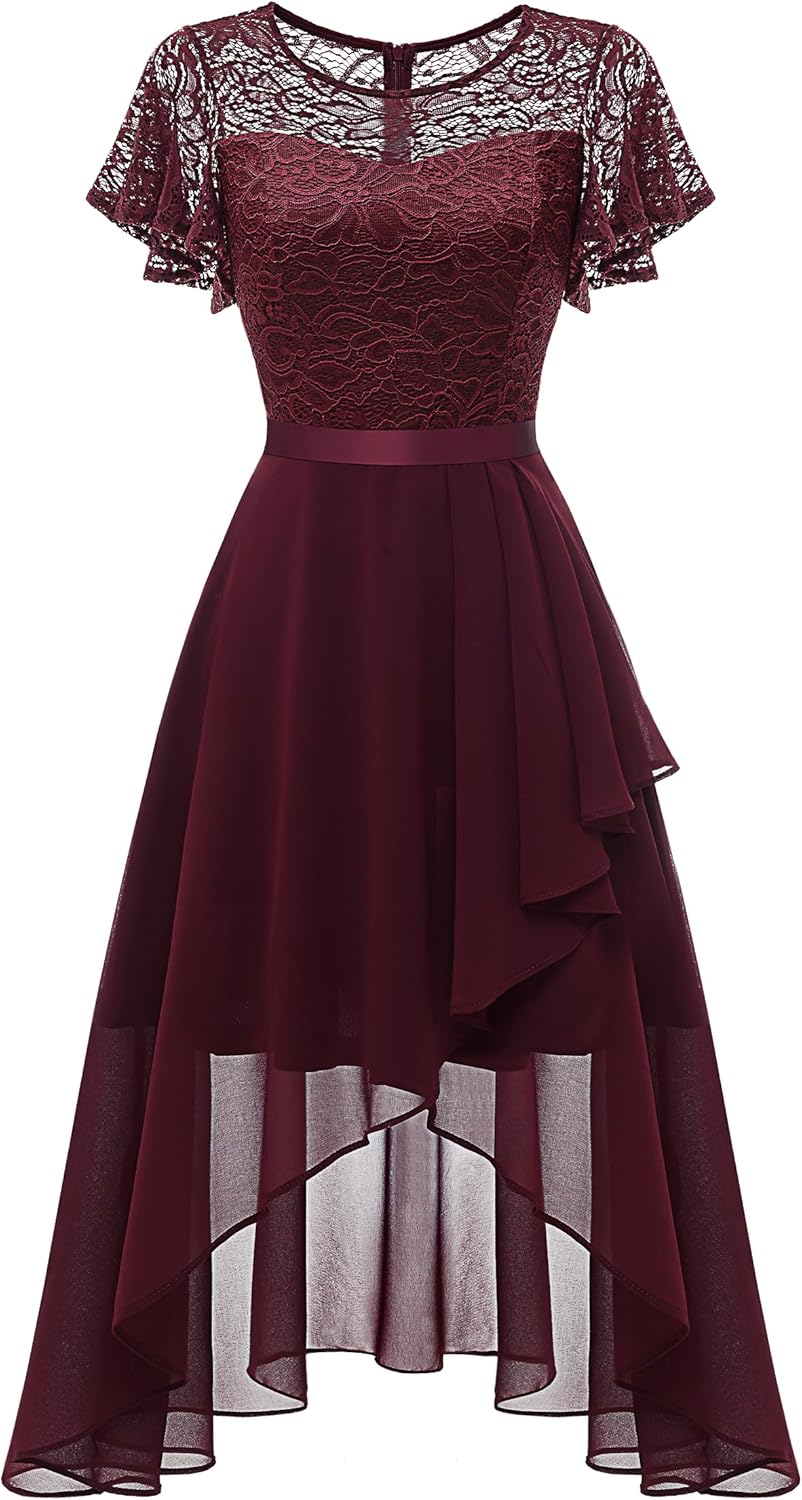 Elegant Flutter Sleeve Wedding Guest Dress for Formal Events