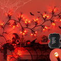 9 FT Halloween Black Garland with 66 LED Lights for Spooky Decor