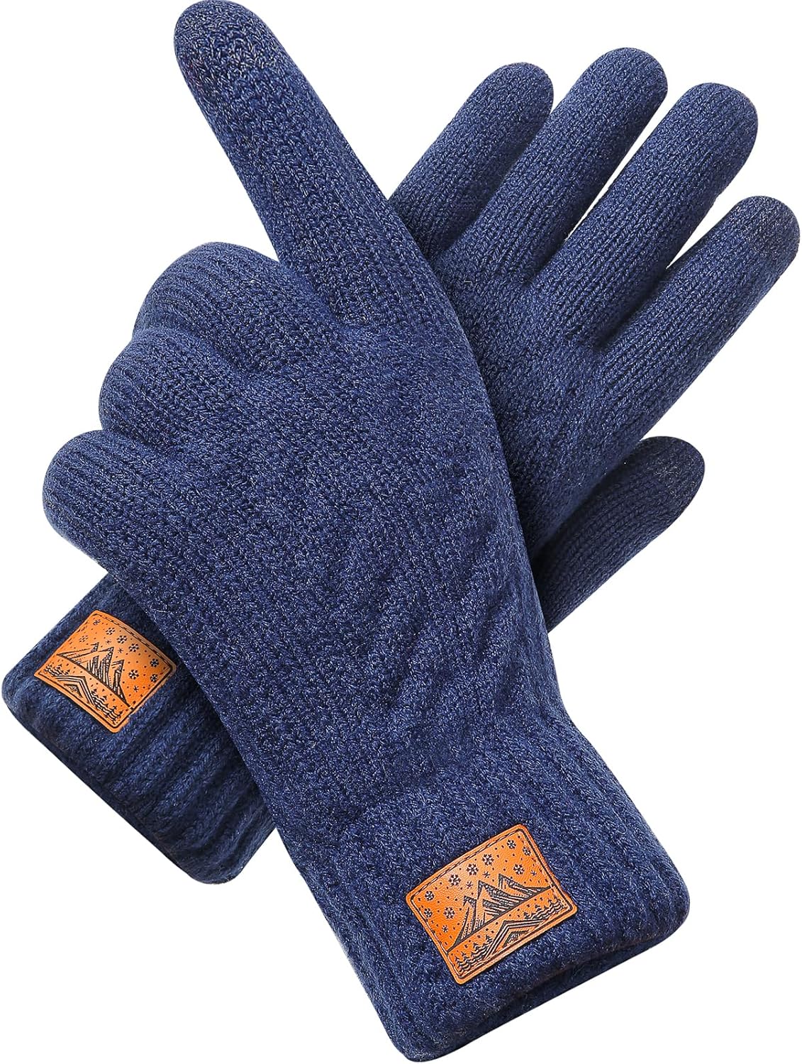 Touchscreen Wool Gloves - Warm Winter Blue