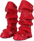Slouchy Boots for Women Fold Over Mid-Calf Boots - Stylish Platform