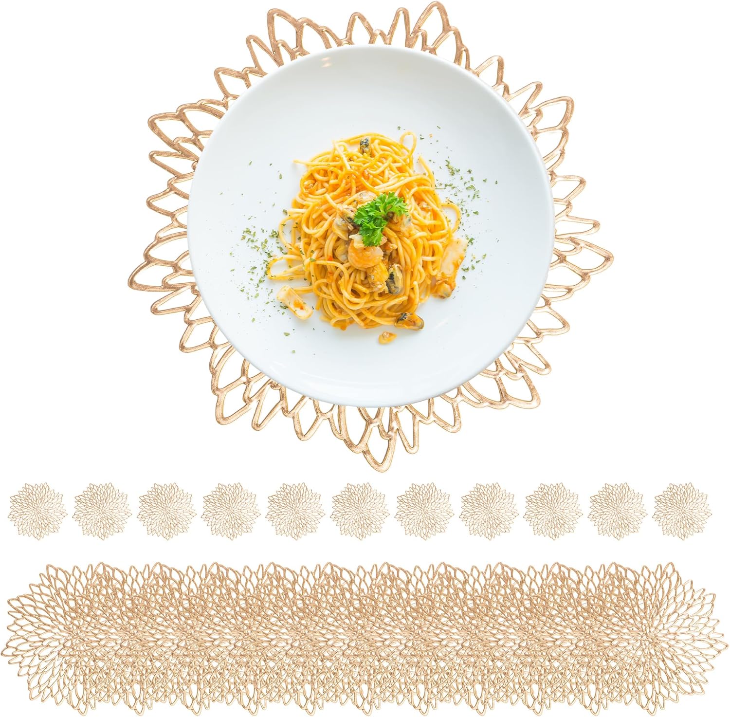 DD Defined Deco Gold Table Set - Elegant Dining Essential