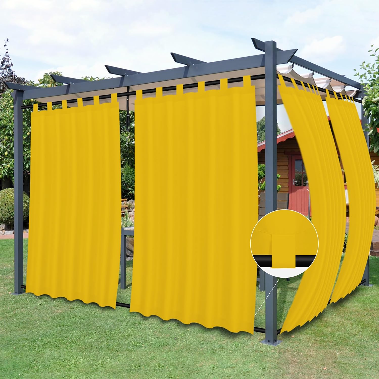 Easy-Going Outdoor Patio Curtains for Cabana and Pergola Use