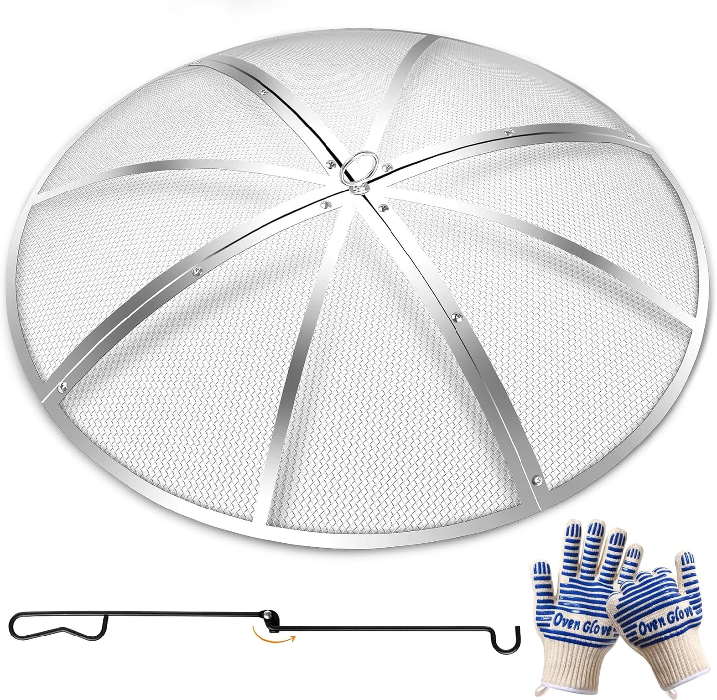 24 Inch Round Fire Pit Spark Screen for Safe Outdoor Fun