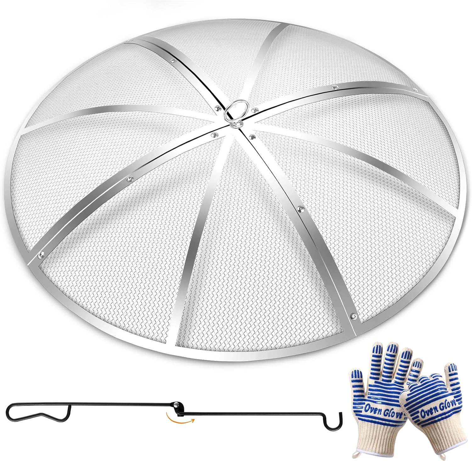 24 Inch Round Fire Pit Spark Screen for Safe Outdoor Fun