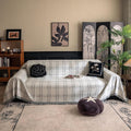 Couch Cover for Sofa Washable Checkered Chenille Slipcover