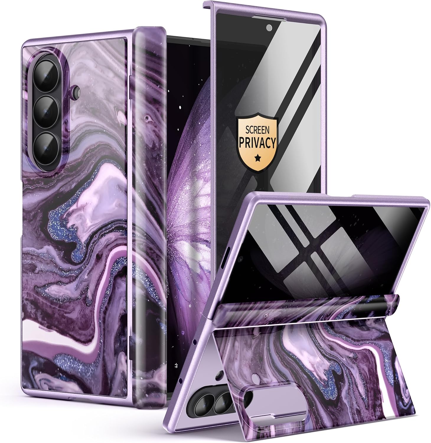 GVIEWIN Galaxy Z Fold 7 Case with Privacy Screen Protector