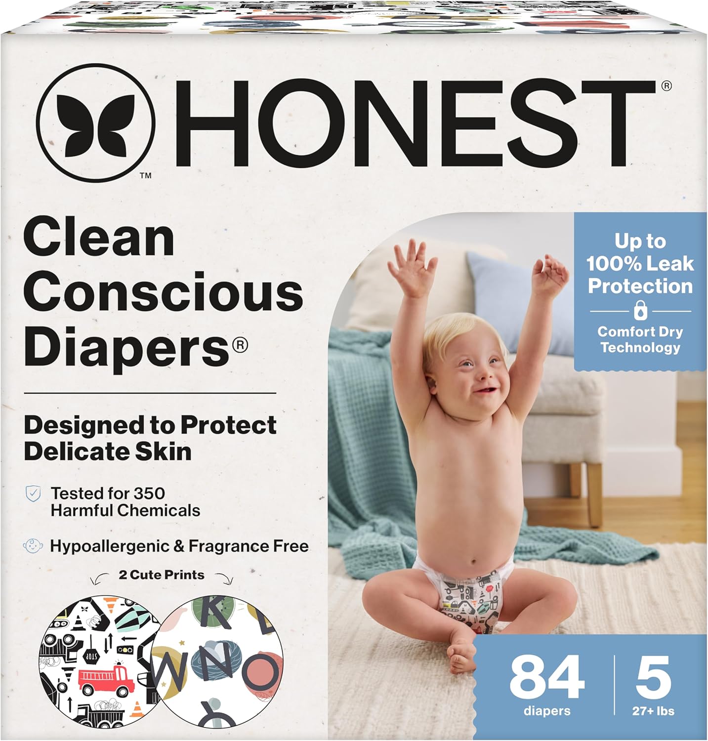 Clean Conscious Diapers for Delicate Skin - Size 5, 84 Count