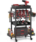Power Tool Organizer for Garage Storage with Rolling Cart Design