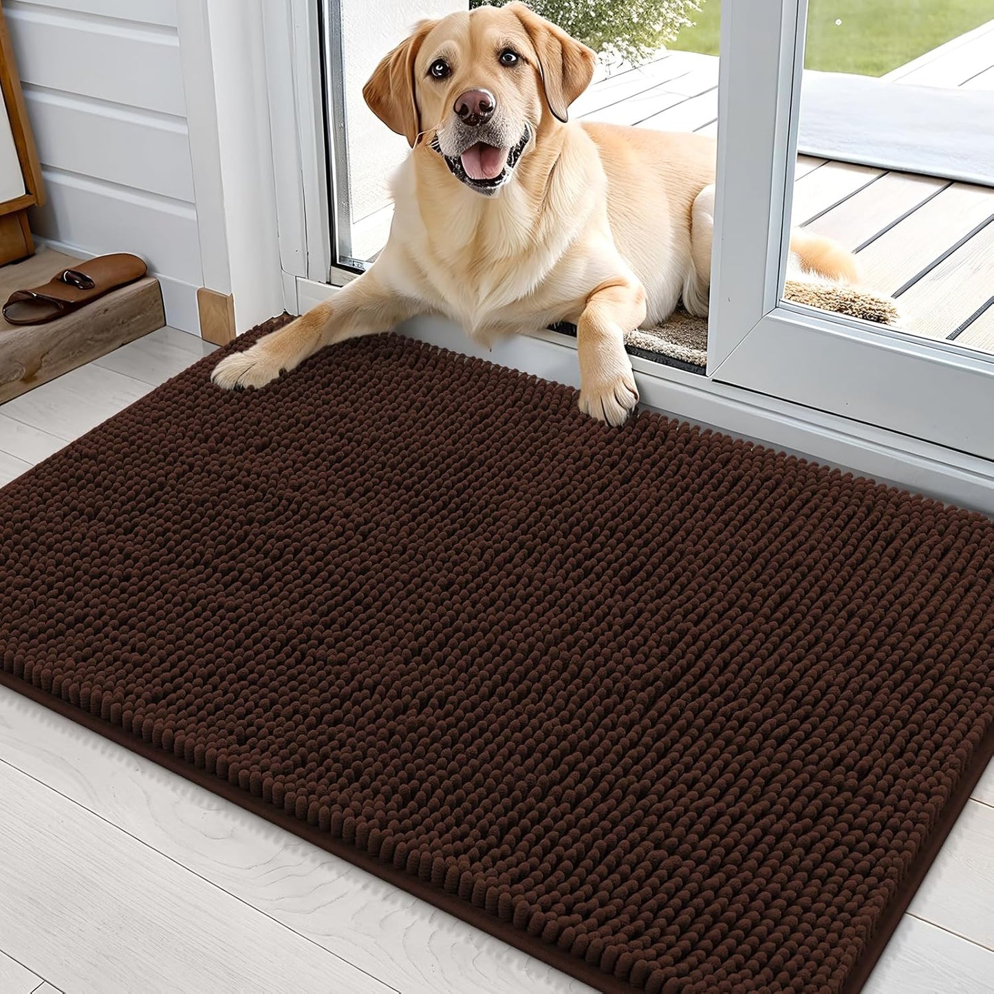 OLANLY Dog Door Mat for Muddy Paws - Absorbent Chenille