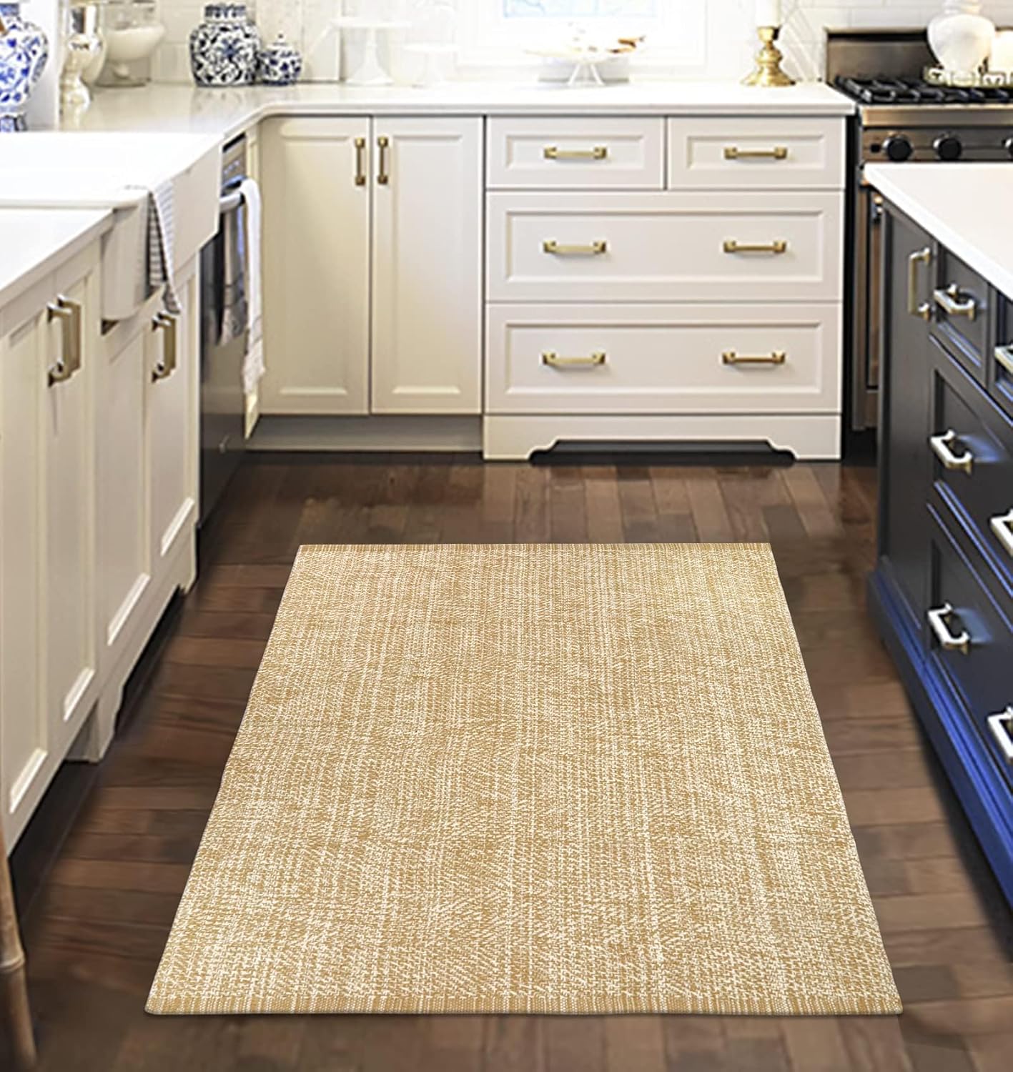 LEEVAN Washable Kitchen Rugs 3x5 for Modern Farmhouse Style
