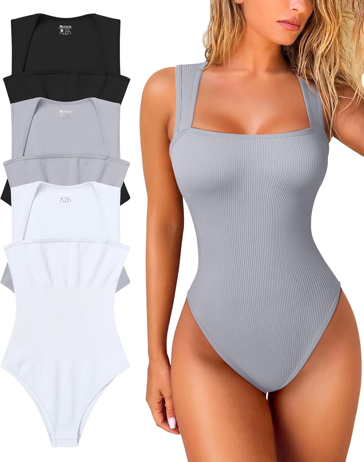 OQQ Women's 3 Piece Bodysuits for Stylish Comfort and Fit