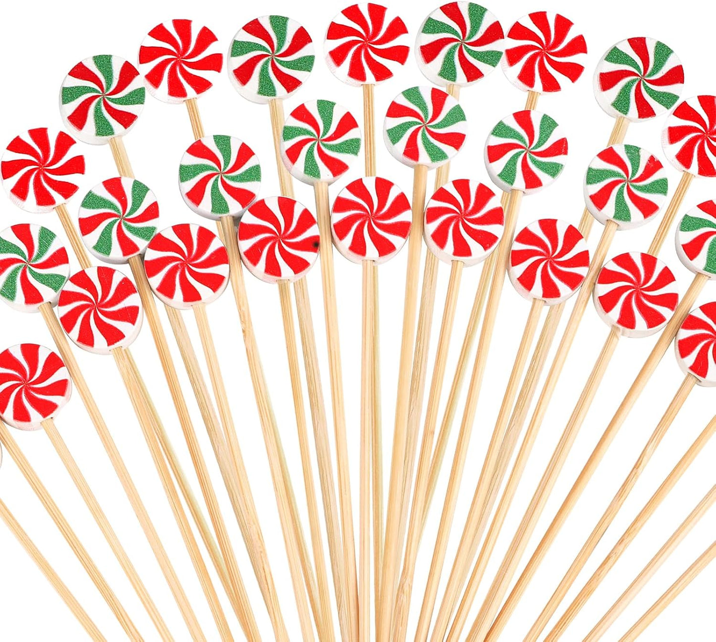 Peppermint Candy Cocktail Picks - Festive Party Decor