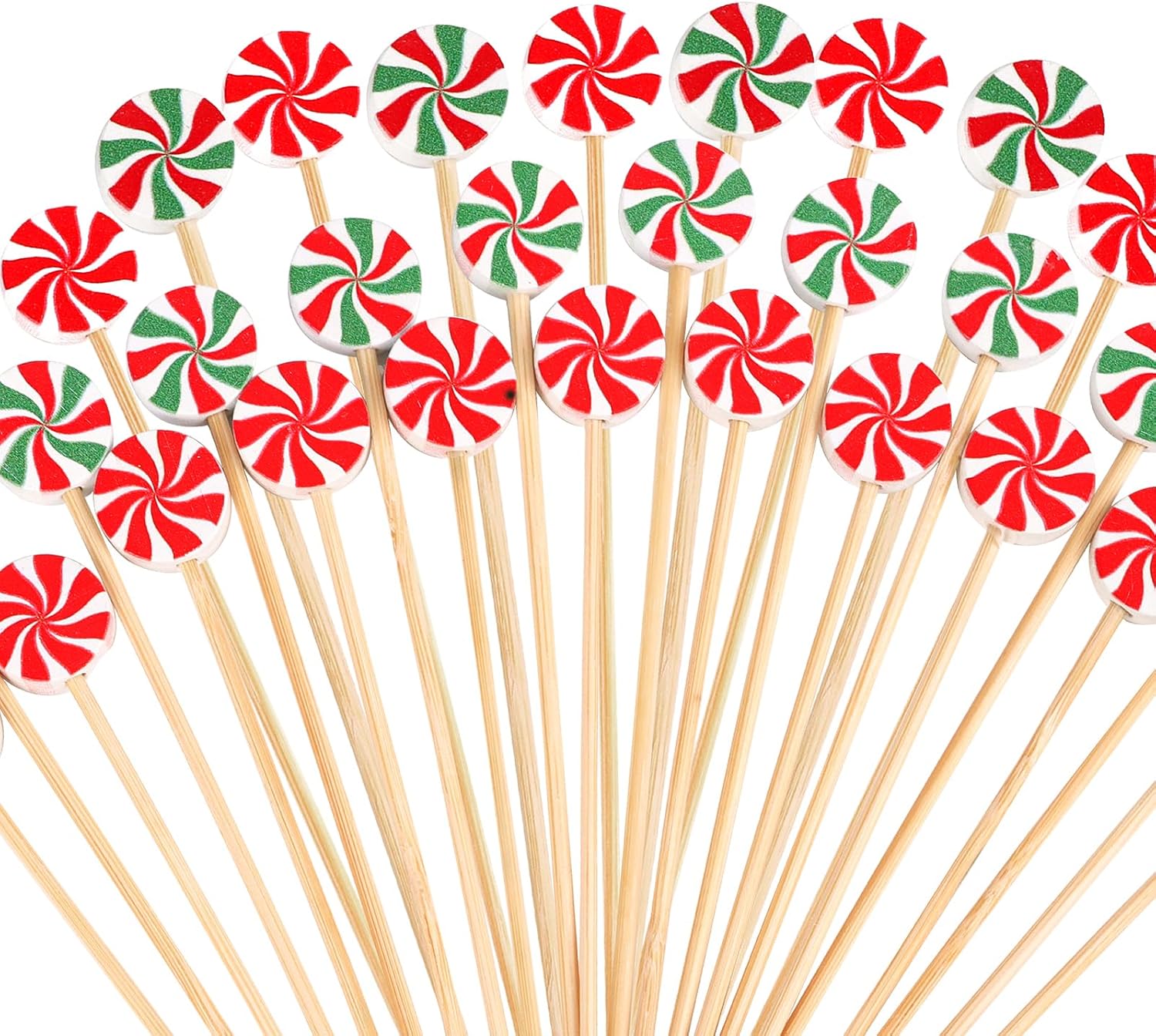 Peppermint Candy Cocktail Picks - Festive Party Decor