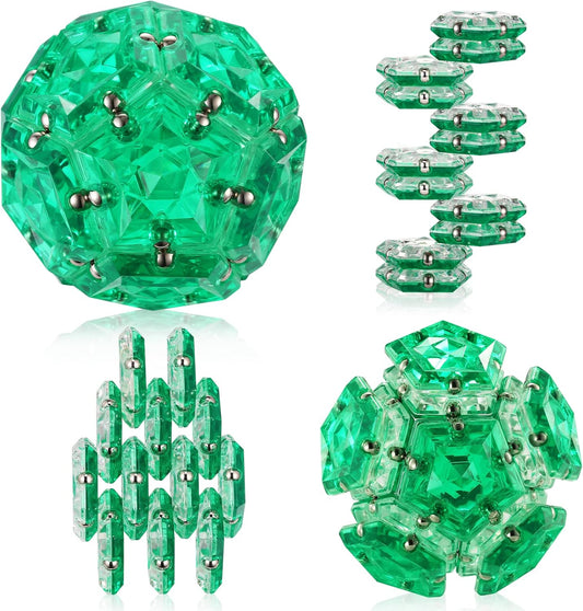 Crystal Green Magnetic Fidget Sphere Set - Inspire Creativity!