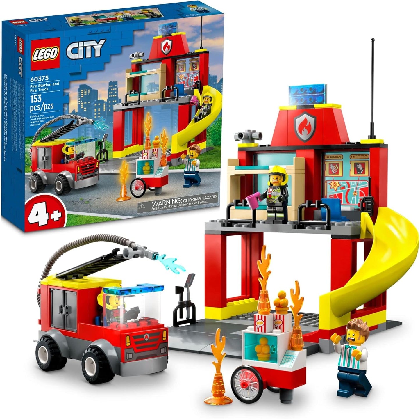 LEGO City Fire Station and Fire Engine 60375 for Kids 4
