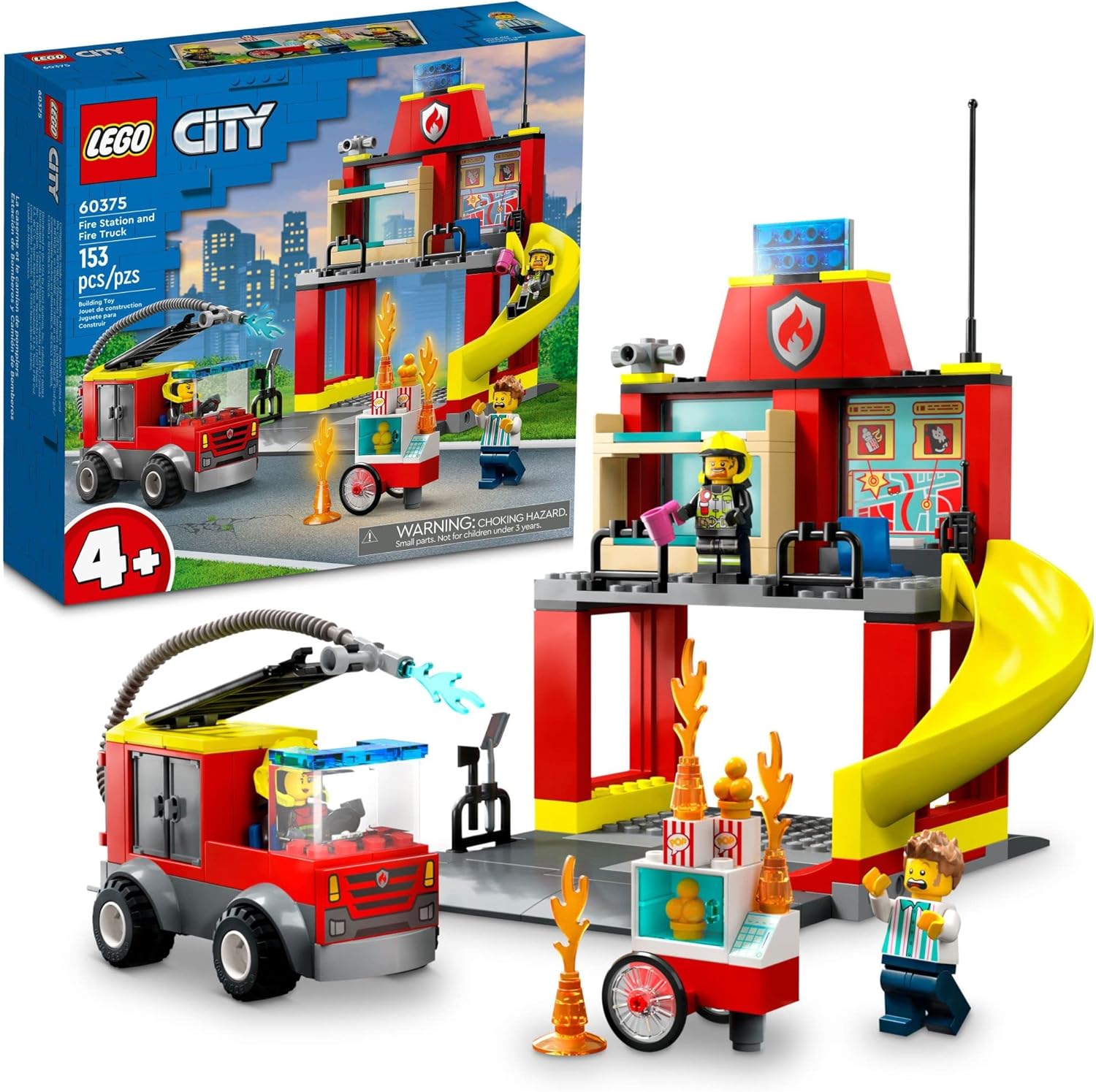 LEGO City Fire Station and Fire Engine 60375 for Kids 4