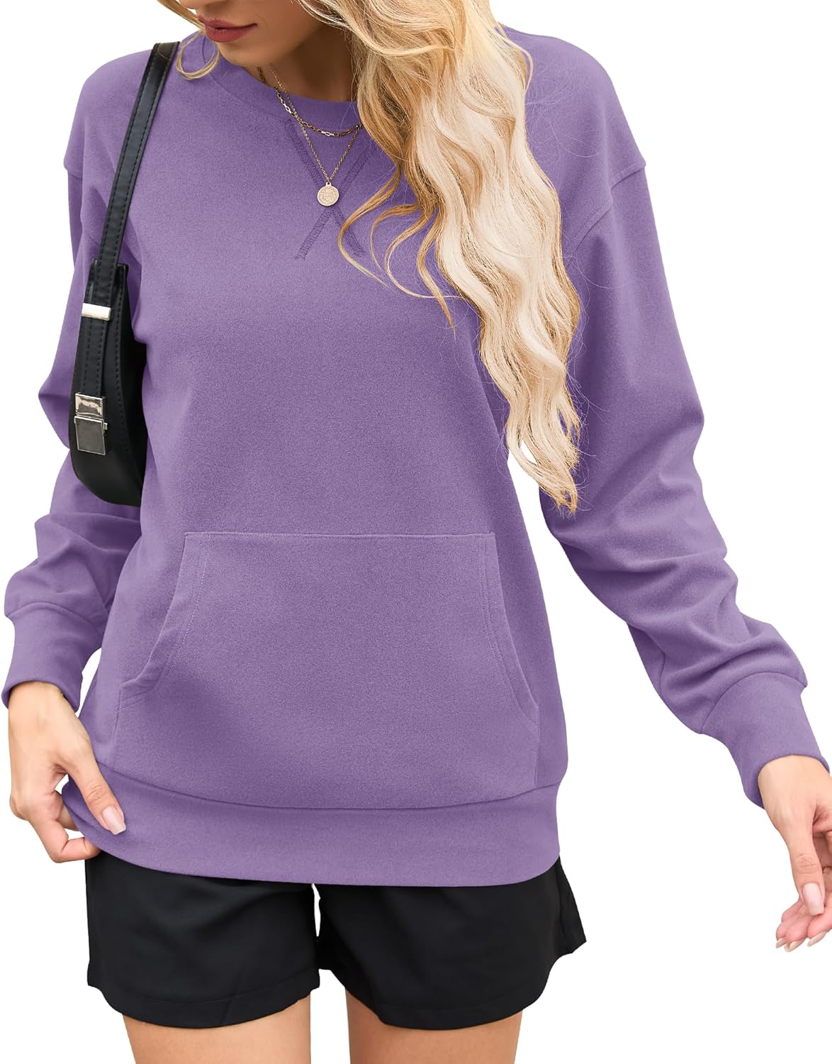 Womens Long Sleeve Sweatshirt Casual Crewneck Pullover Tops