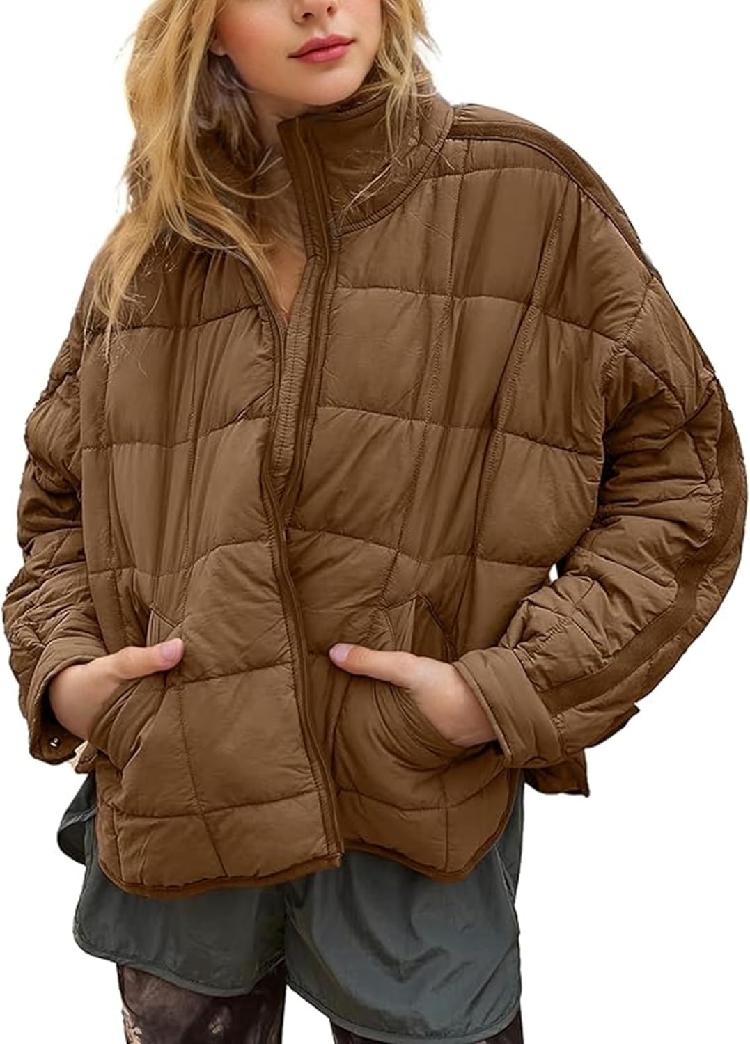 Omoone Women's Quilted Puffer Jacket for Stylish Warmth
