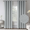Light Grey 100% Blackout Linen Curtains 100 in Long - Thermal Privacy
