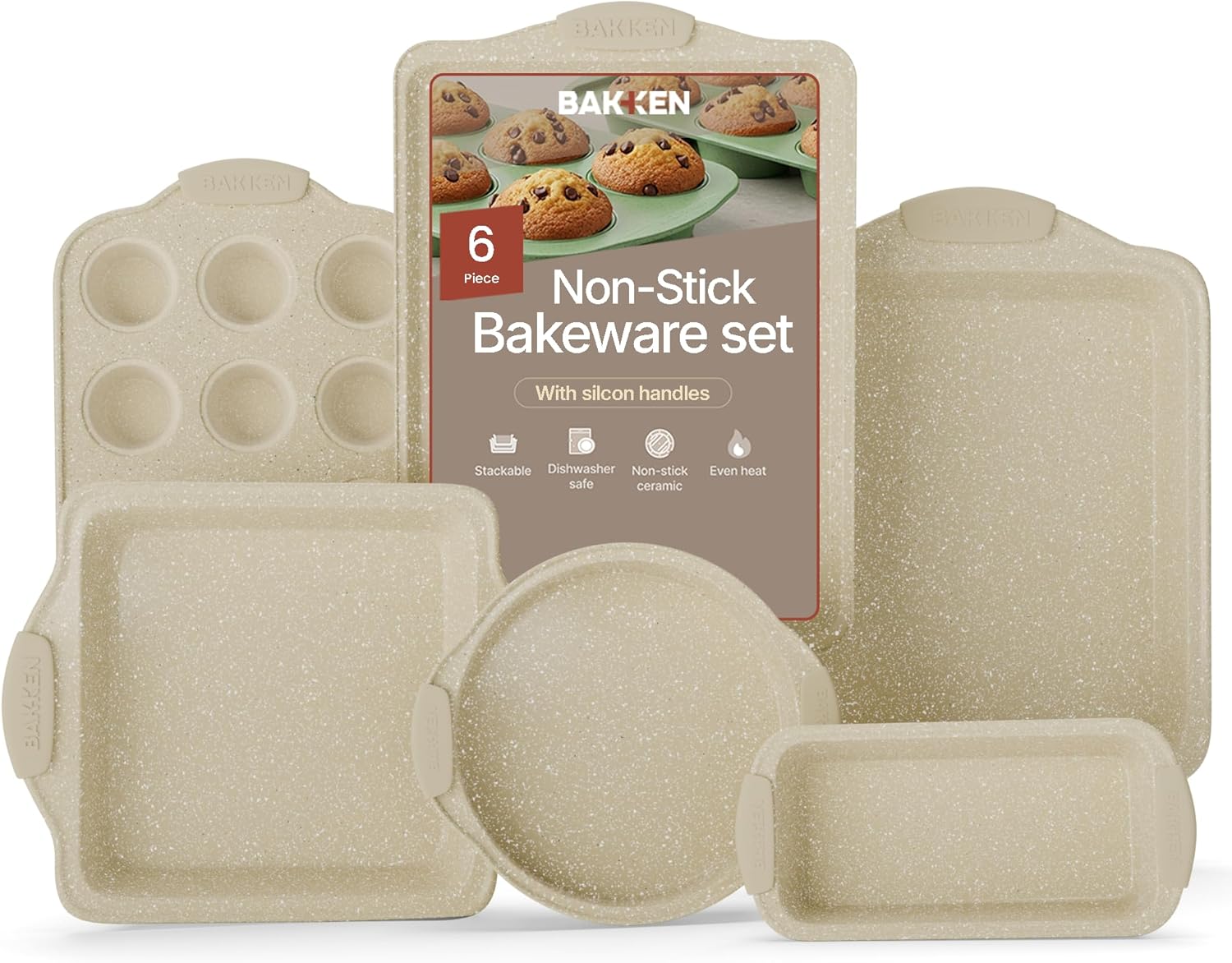 6-Piece Deluxe Nonstick Baking Pan Set for Perfect Baking
