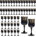 Vintage 7oz Plastic Wine Glasses - Pack of 48 for Parties