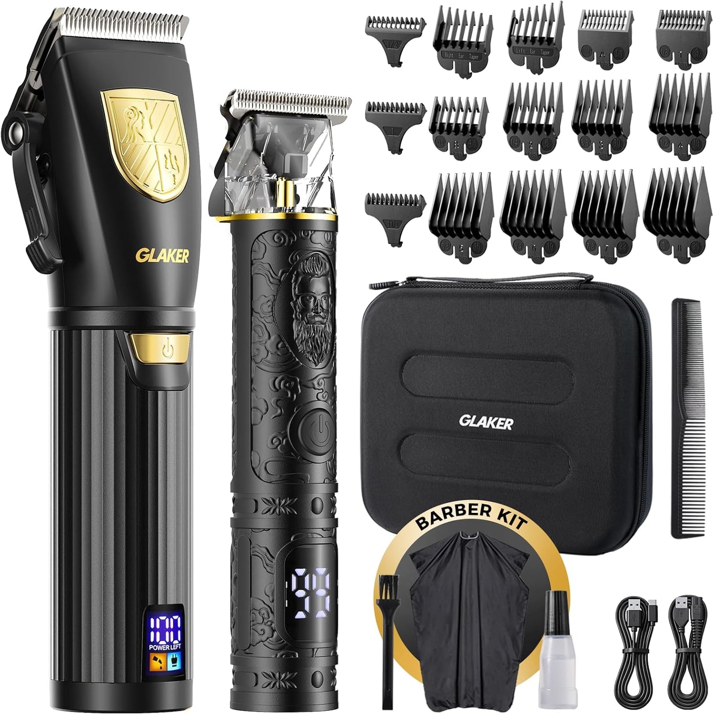 GLAKER Hair Clippers for Men - Professional Cordless Kit